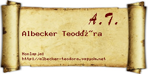 Albecker Teodóra névjegykártya